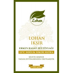 Lohan İksir , Özel Erken Hasat , 23 C° Soğuk Sıkım Sızma Zeytinyağı,  5 lt ,  5000 ml, Yeni Mahsul 2023